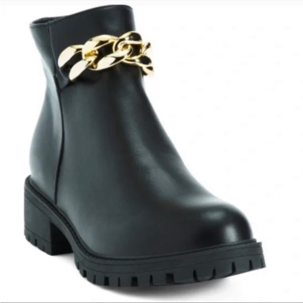 Nicole Miller Elle Chain Link Lug Sole Boot